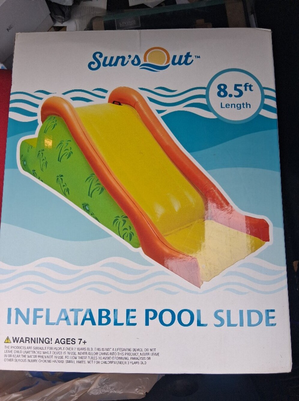 Inflatable Pool Slide - Yellow/Green/Orange